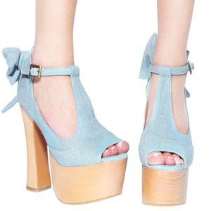 WILDFOX x JEFFREY CAMPBELL  Dallas Denim Platforms